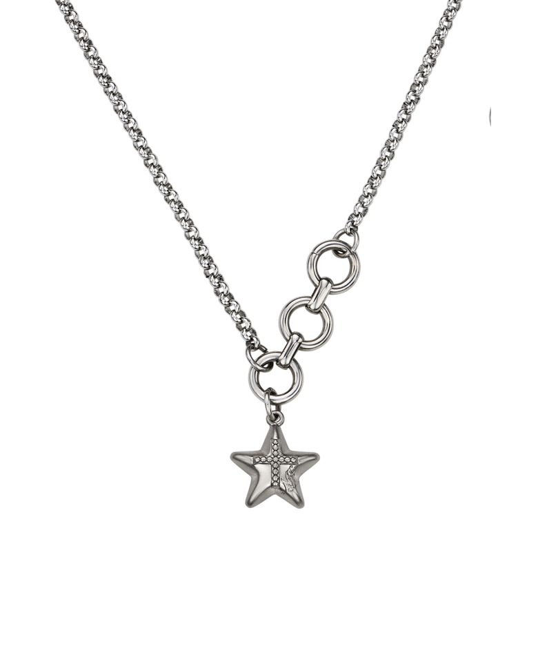 bright orbit necklace-silver