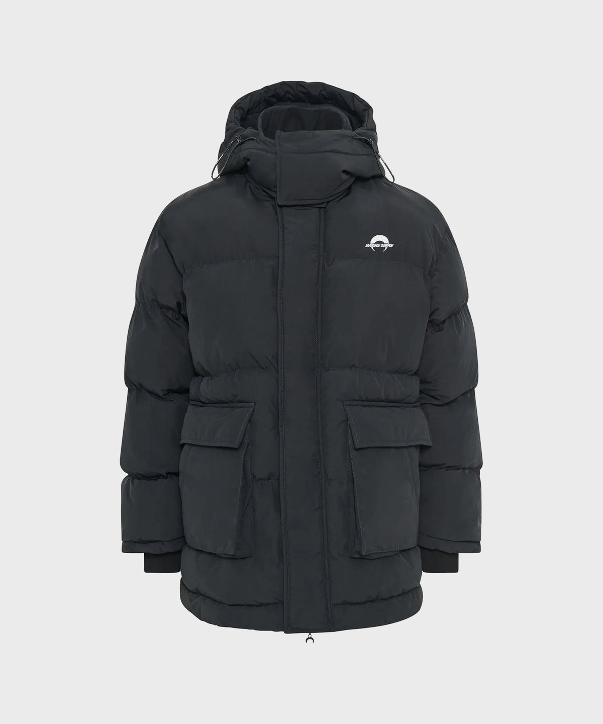 마린 세르(MARINE SERRE) (U) MS 스포츠 나일론 푸퍼 코트 블랙 MS SPORT NYLON PUFFER COAT BLACK