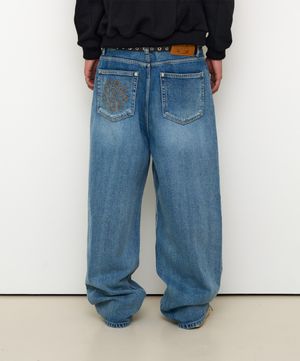 Linking Wide Denim Pants