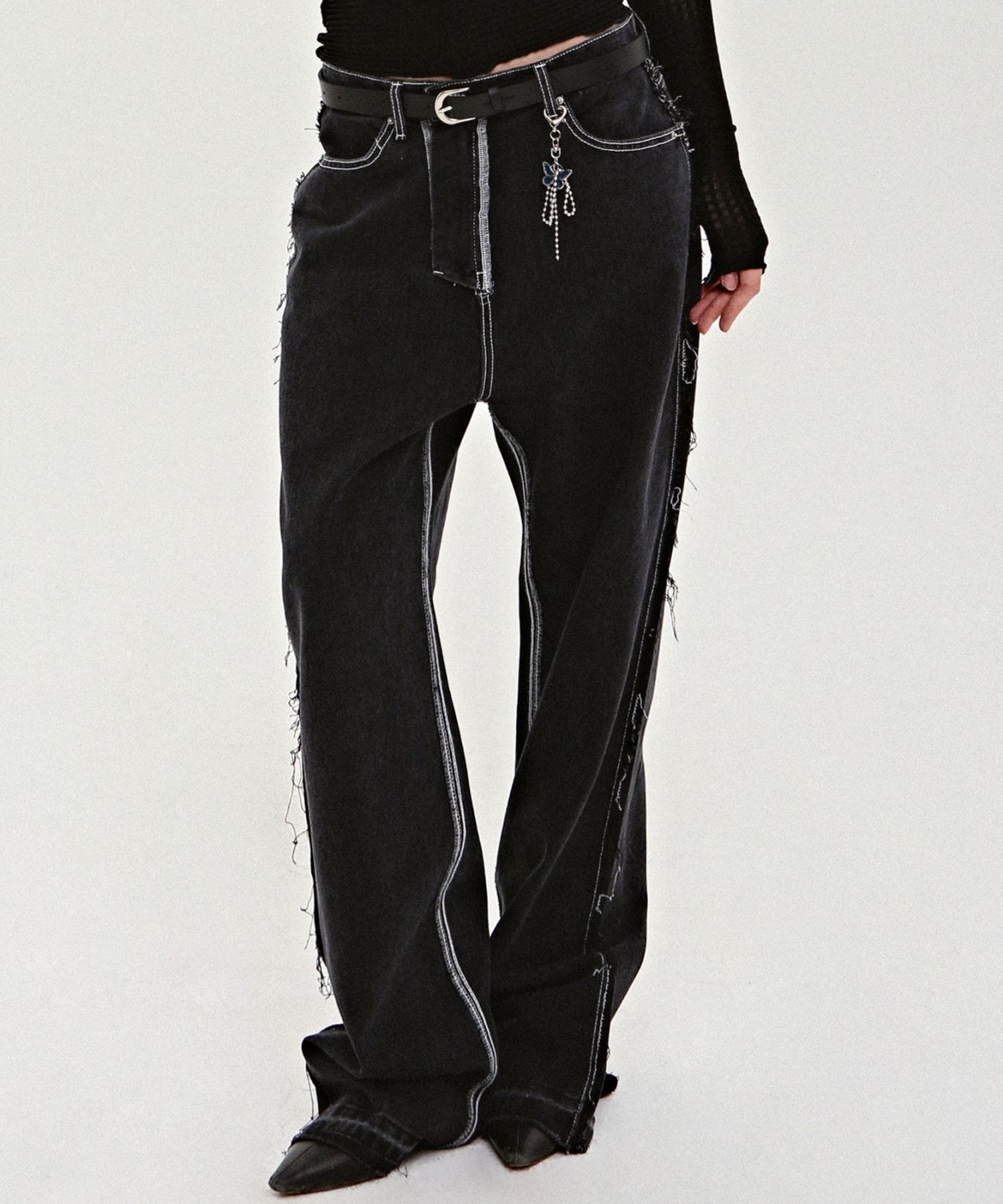 【NICK&NICOLE】DESTROYED STITCH DENIM PANTS MUSINSA公式 | NICK&NICOLE DESTROYED STITCH DENIM PANTS_DARK BLUE