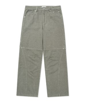 프리미엄 컷 피치 카치온 기모 팬츠 [카키]