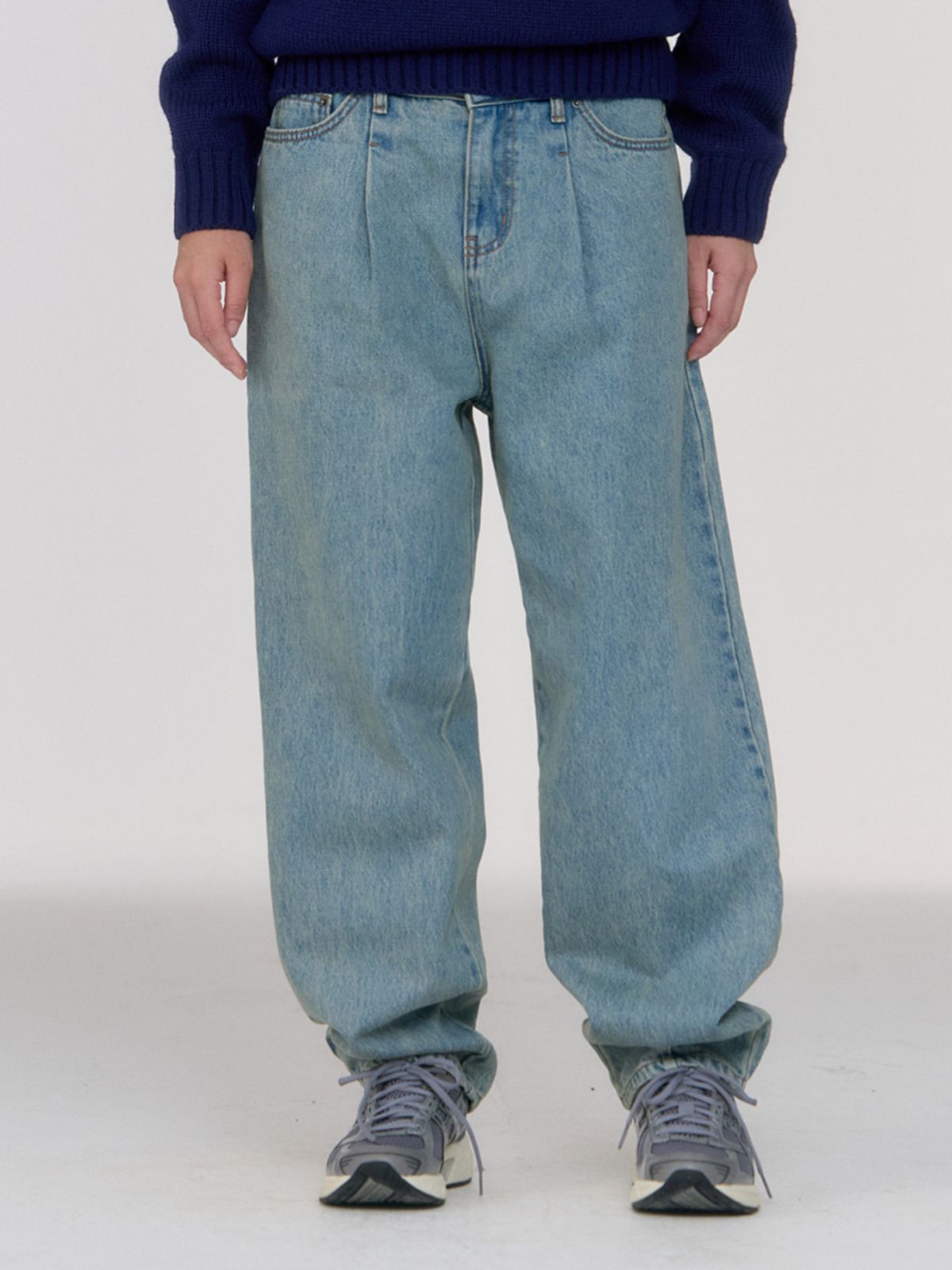 시엔느(SIENNE) Curved Denim Pants (Blue)