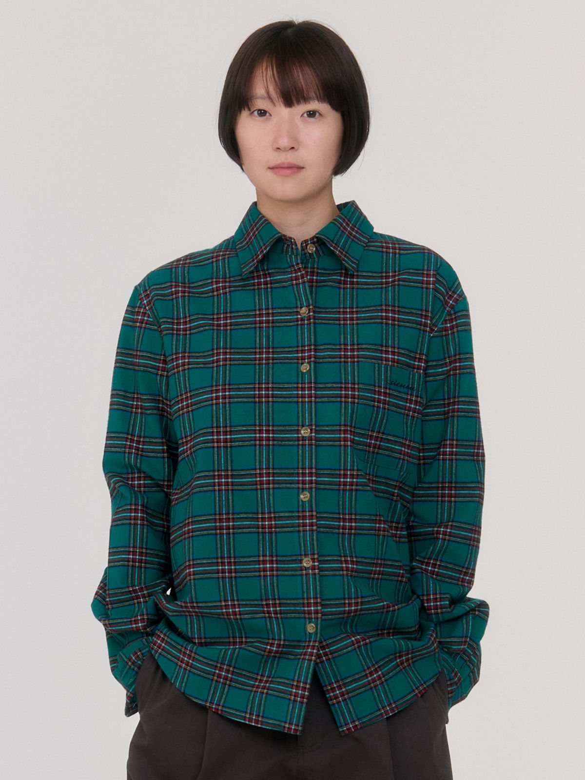 시엔느(SIENNE) Noel Tartan Check Shirt (Green)