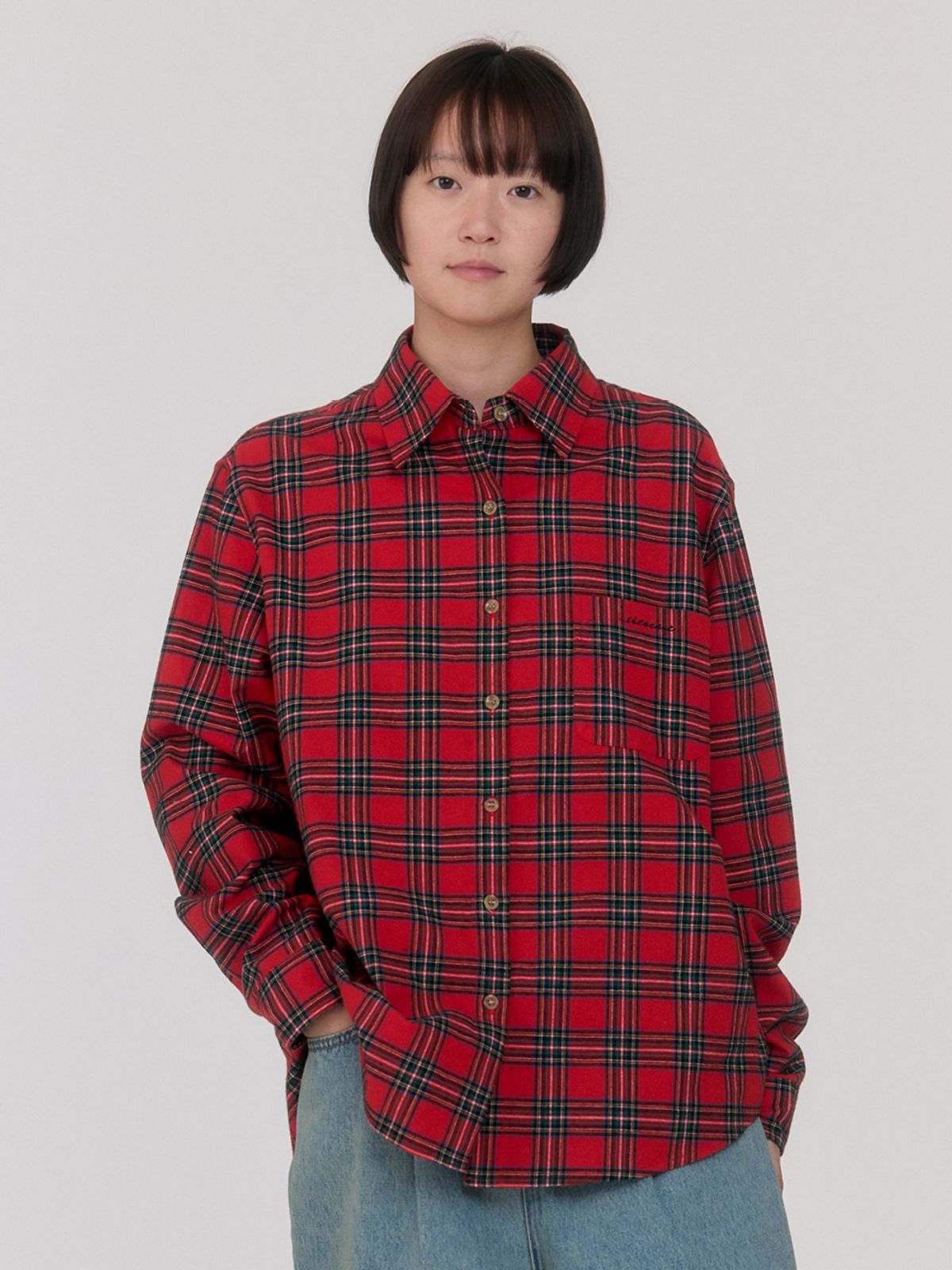 시엔느(SIENNE) Noel Tartan Check Shirt (Red)