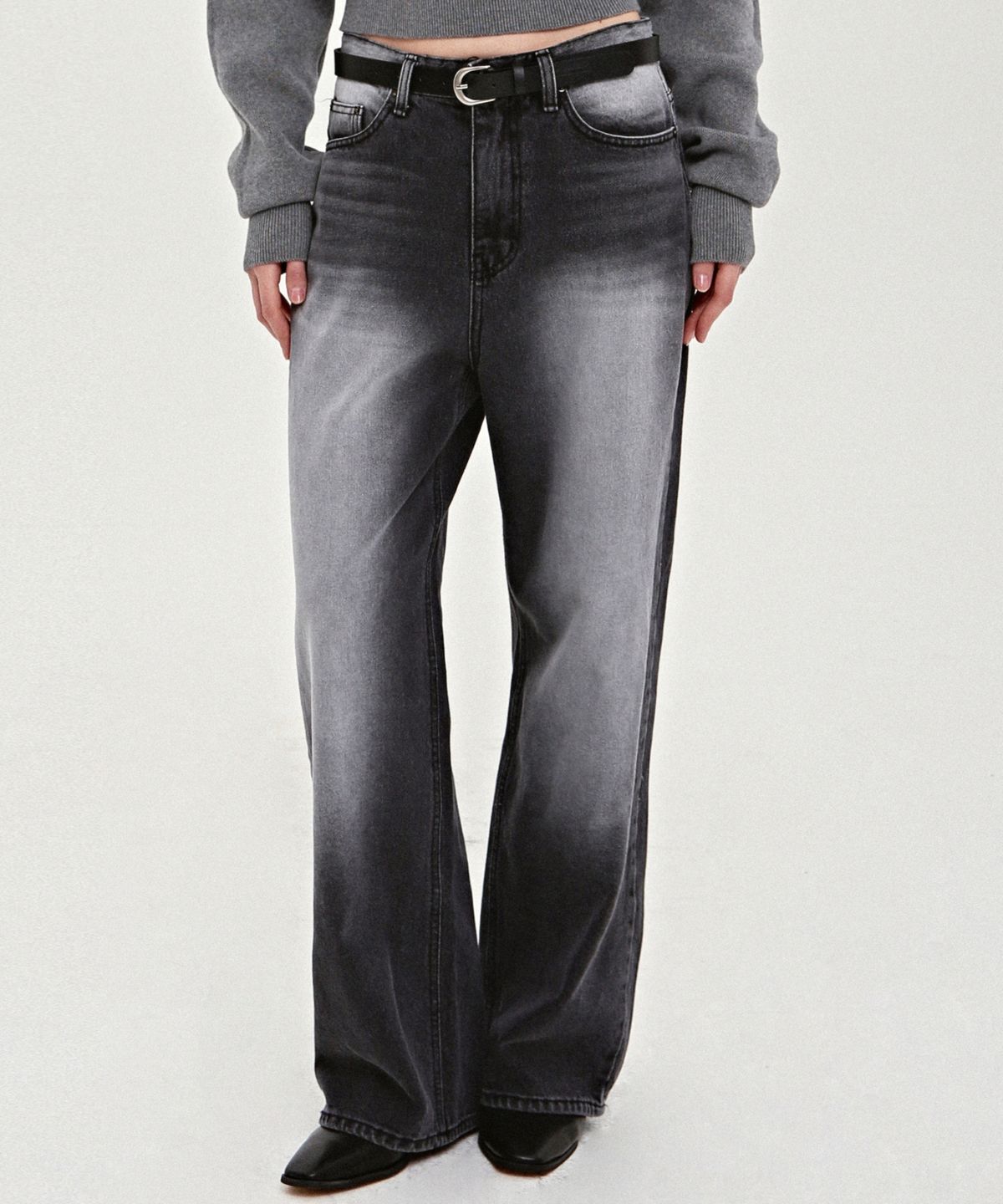 닉앤니콜(NICK&NICOLE) TWO TONE WASHING QUALITY DENIM PANTS_GRAY
