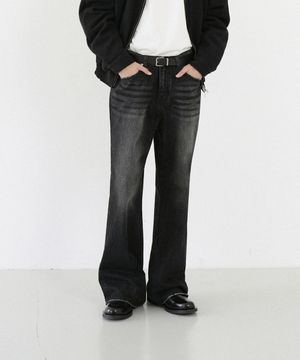 M243 플레어 핏 데님 팬츠_블랙