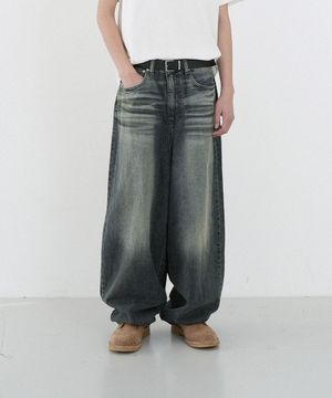 [-6cm 숏버전 추가] M241 벌룬 더블 캣 와이드 팬츠_블루