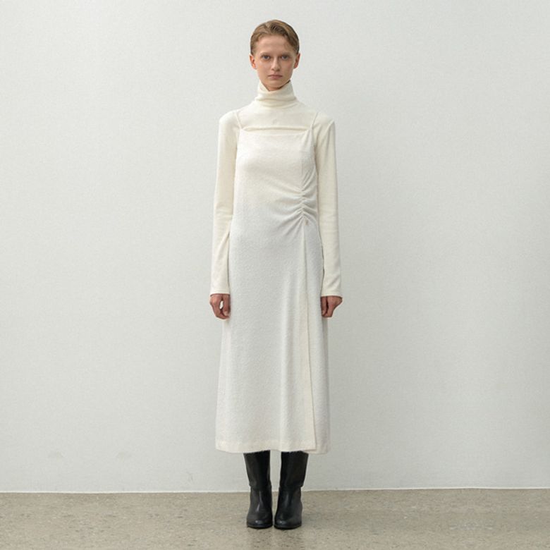 STRING LAYERED SLIP DRESS(OP-6237)