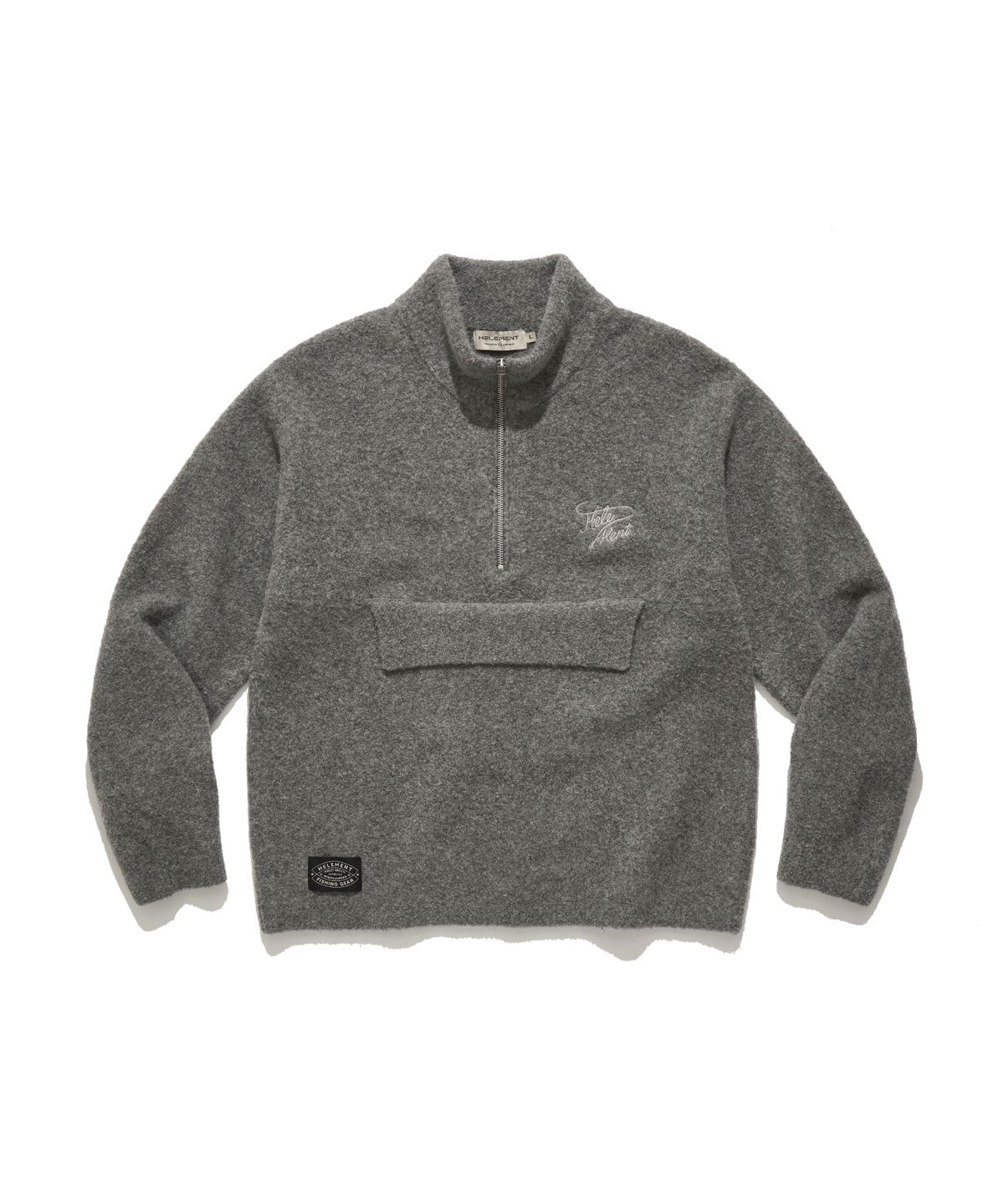 힐리먼트(HELEMENT) 페블리 하프 집업 니트 (GREY)