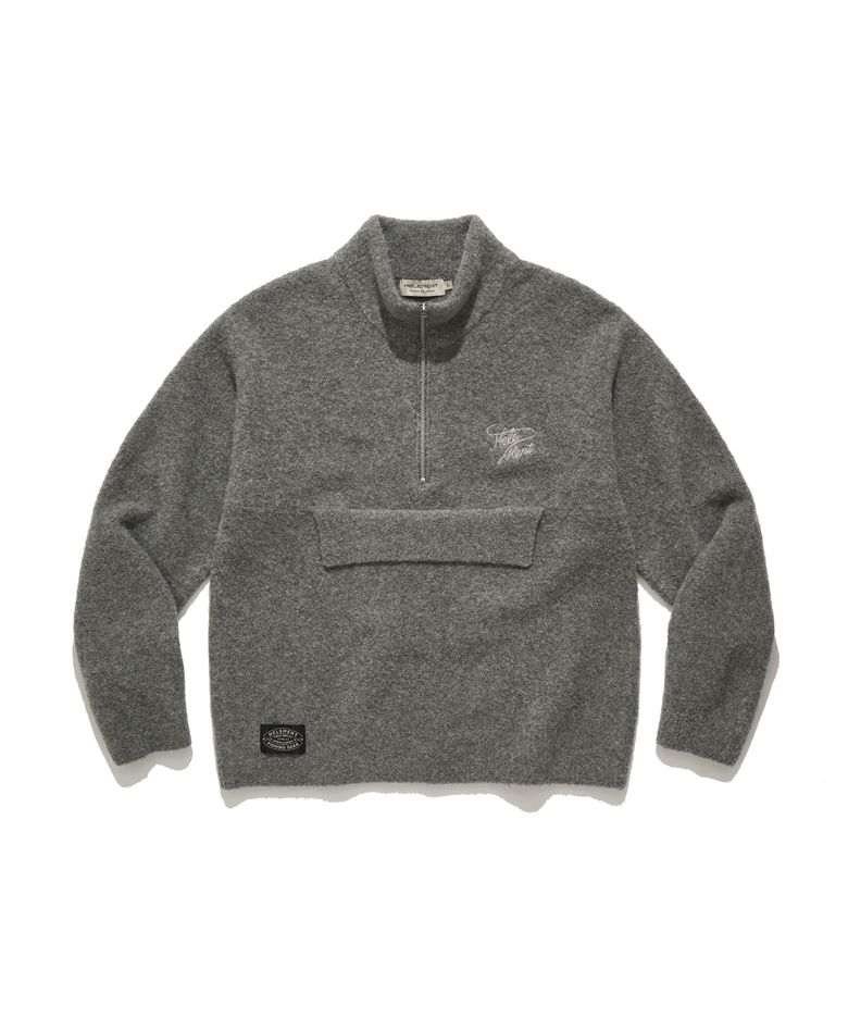 페블리 하프 집업 니트 (GREY)