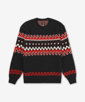 티롤리안 크루넥 니트 - 블랙 / PU318BLACK