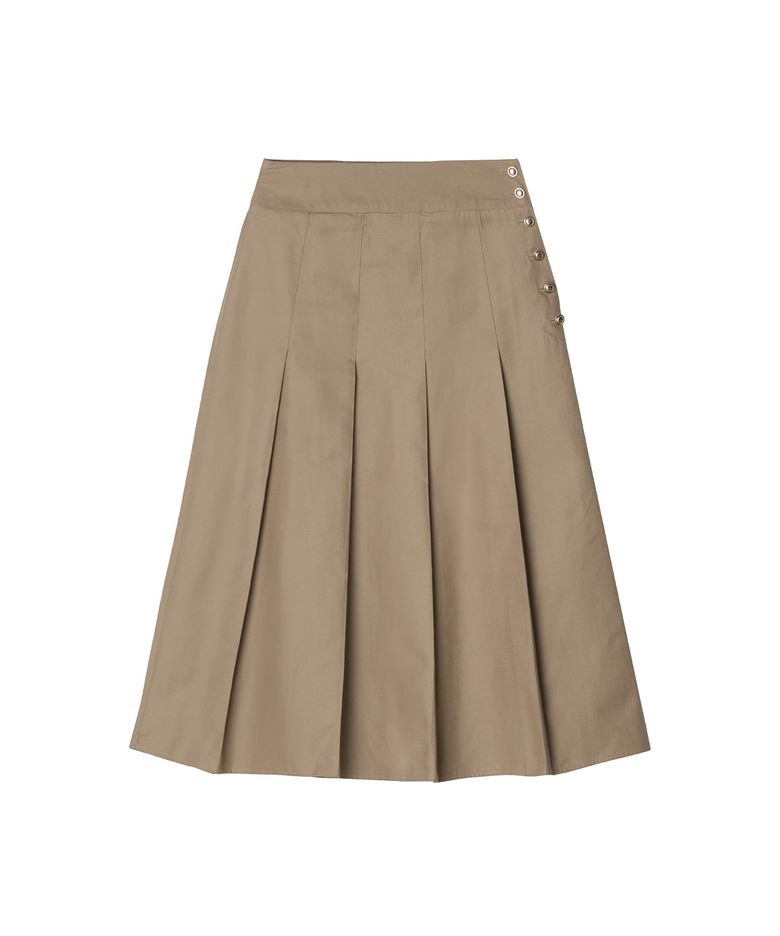 Noosa Pleats Cotton Skirt _ Beige