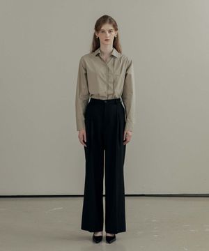 Sona Wide Slacks Pants _ Black