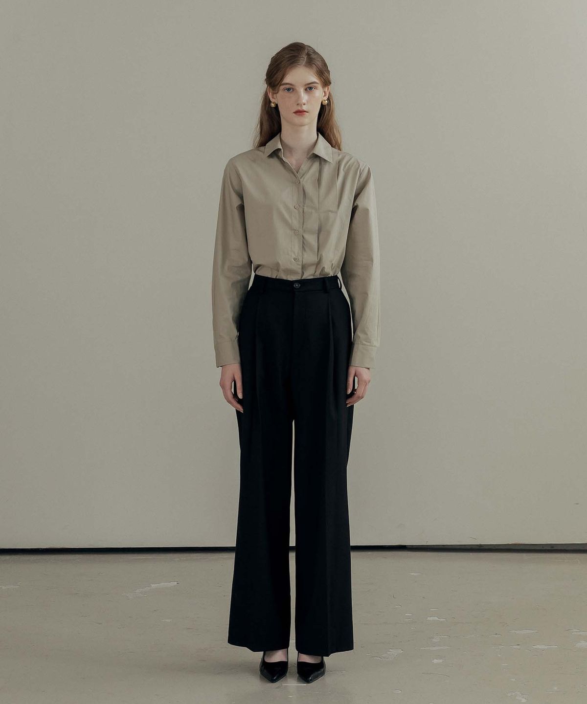 메이버유(MAYVERU) Sona Wide Slacks Pants _ Black