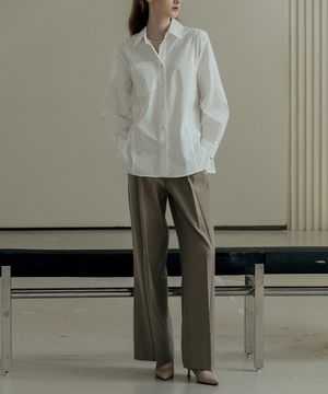 Sona Wide Slacks Pants _ Beige