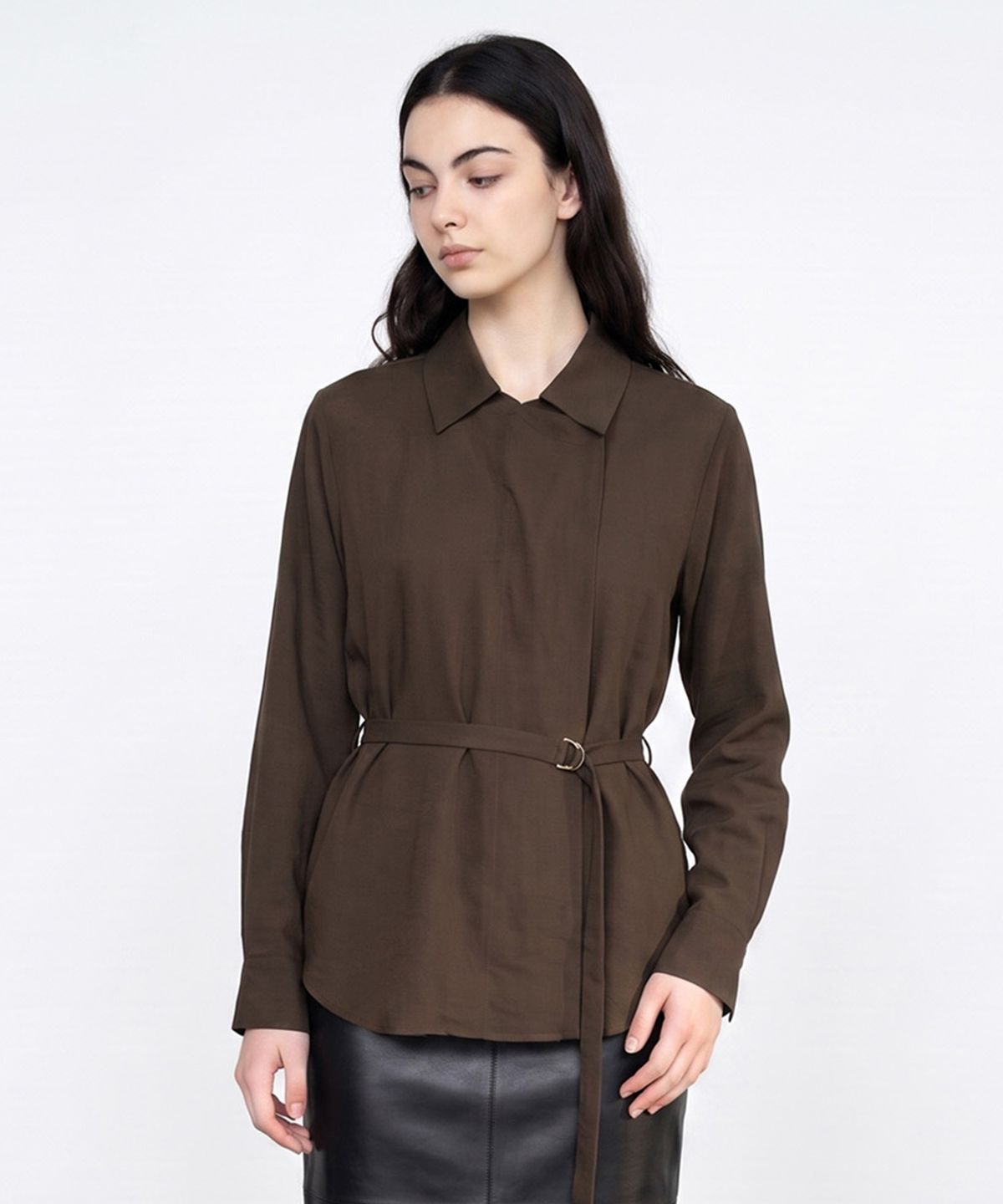 메이버유(MAYVERU) Dakota Belt Blouse _ Brown
