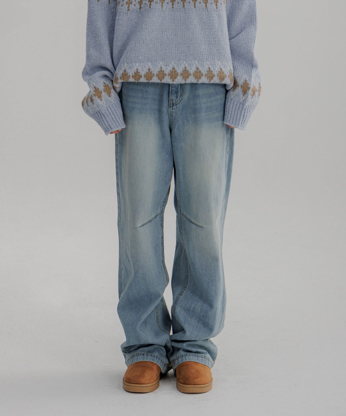 판도라핏(PANDORAFIT) Cut Point Wide Jeans