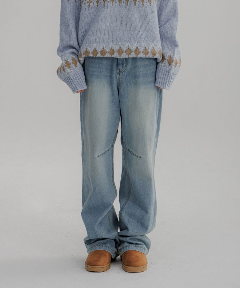 Cut Point Wide Jeans