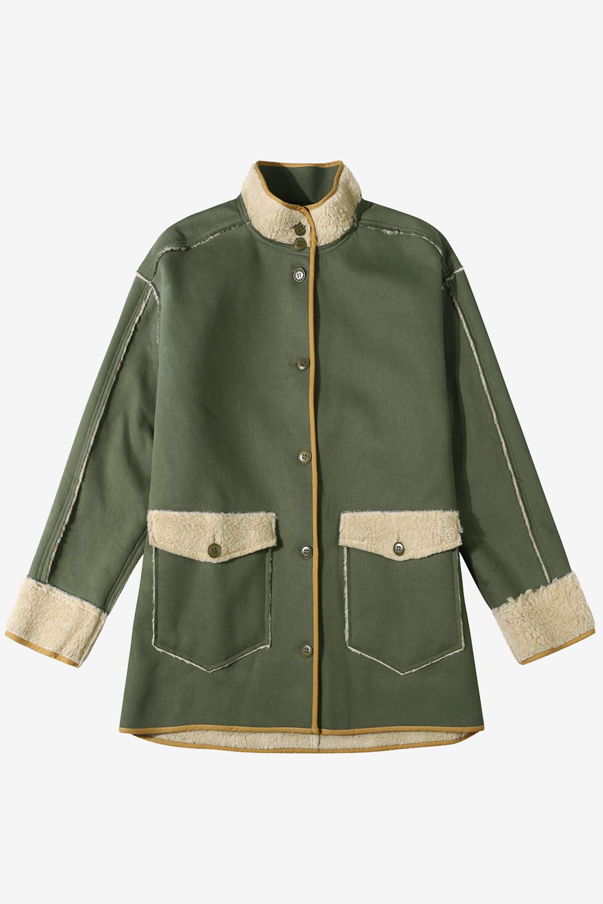 르몽생미셸(LE MONT ST MICHEL) Vezime – Sherpa jacket_Khaki