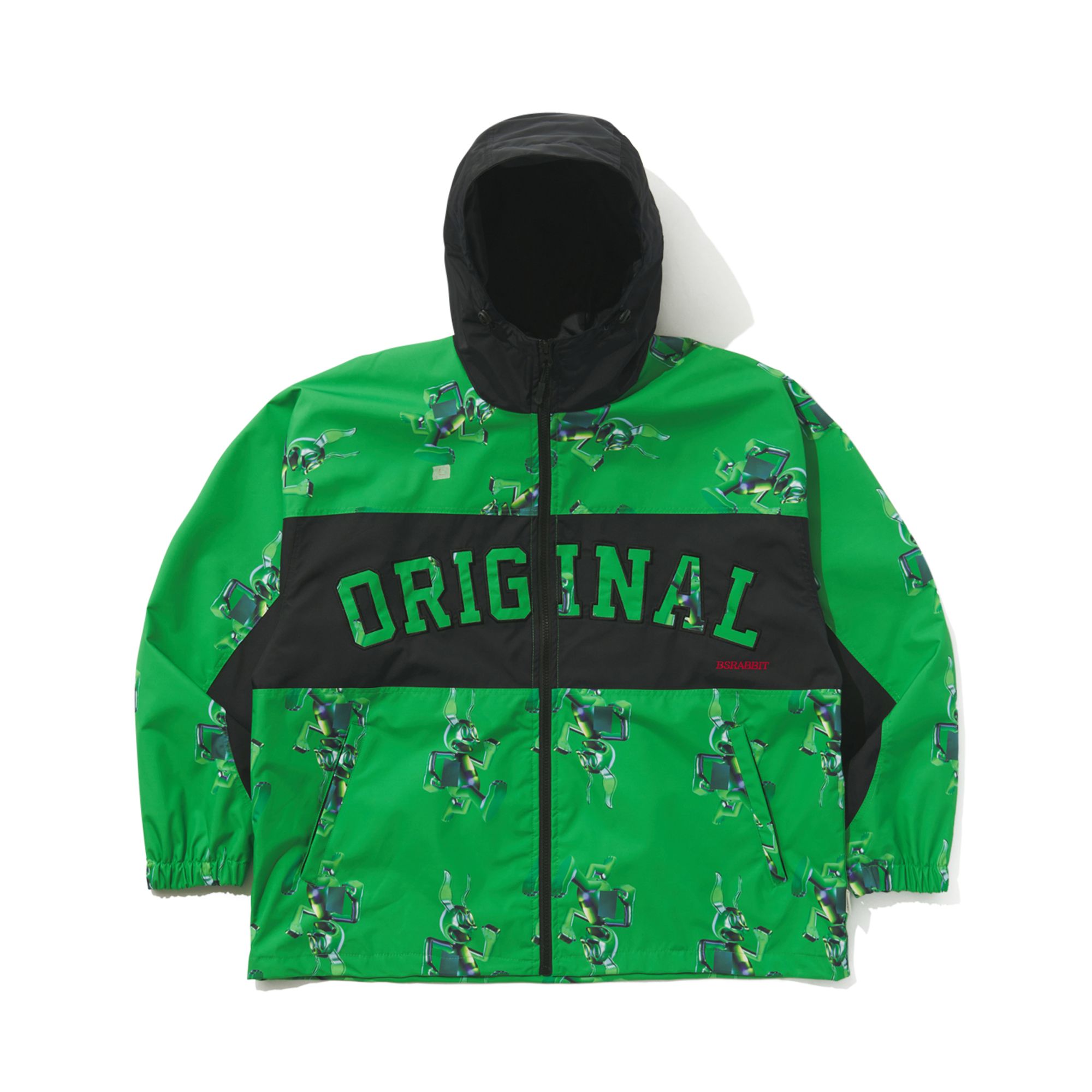 MUSINSA公式 | BSRABBIT 3D Trippy Rabbit Hooded Jacket Green