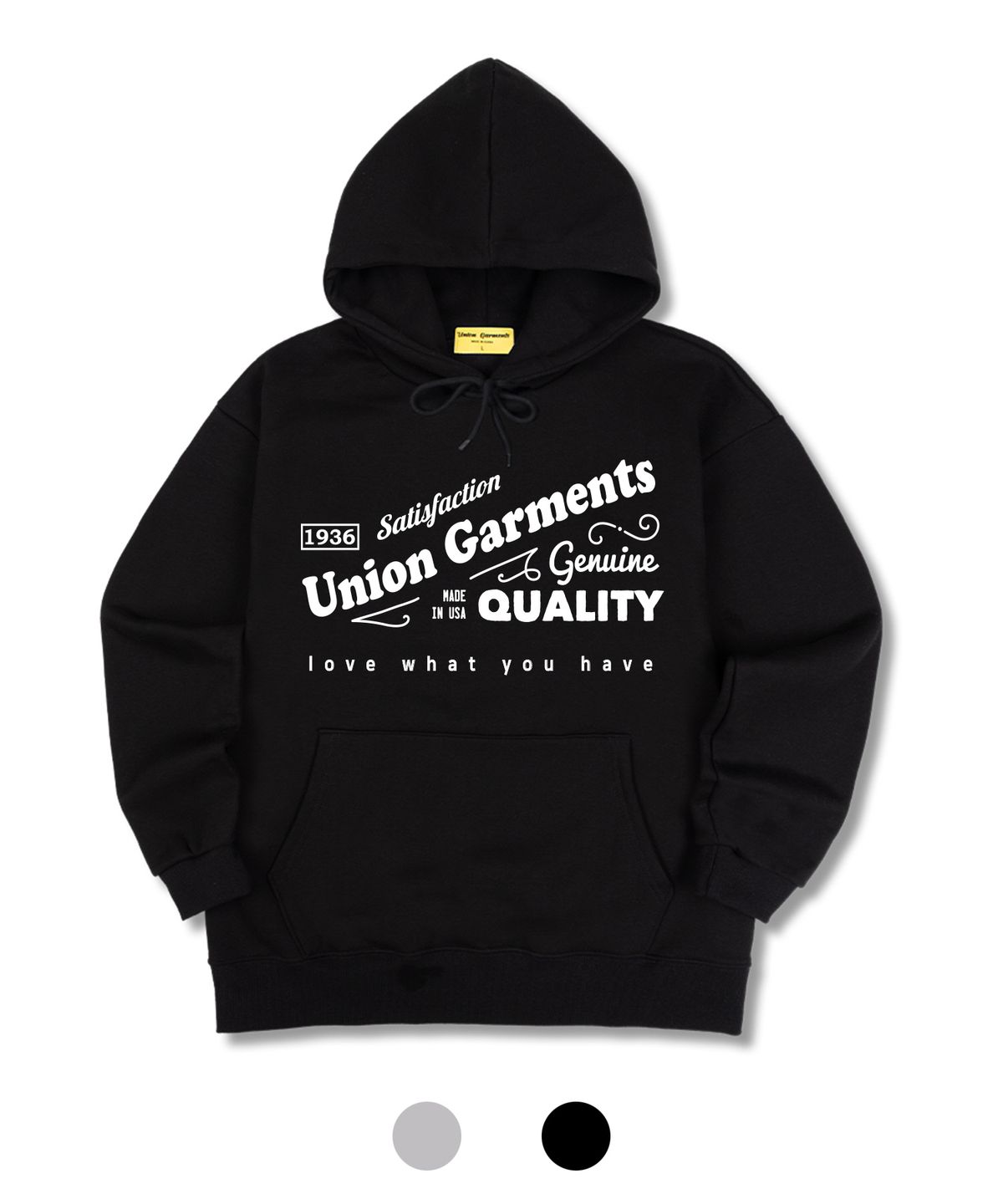 유니온가먼츠(UNION GARMENTS) 1936로고 하드쭈리 오버핏 후드티셔츠