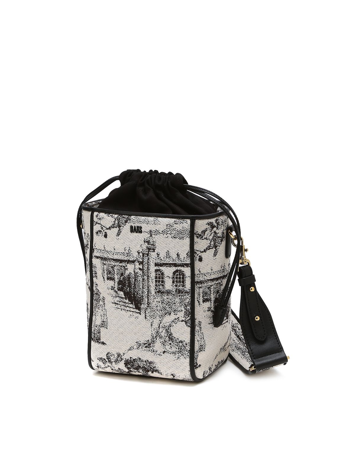 닥스 여성 액세서리(DAKS WOMENS ACCESSORIES) [GARDEN TOILE] 블랙 가든뜨왈 패턴 자카드 버킷백 DCBA4F662BK