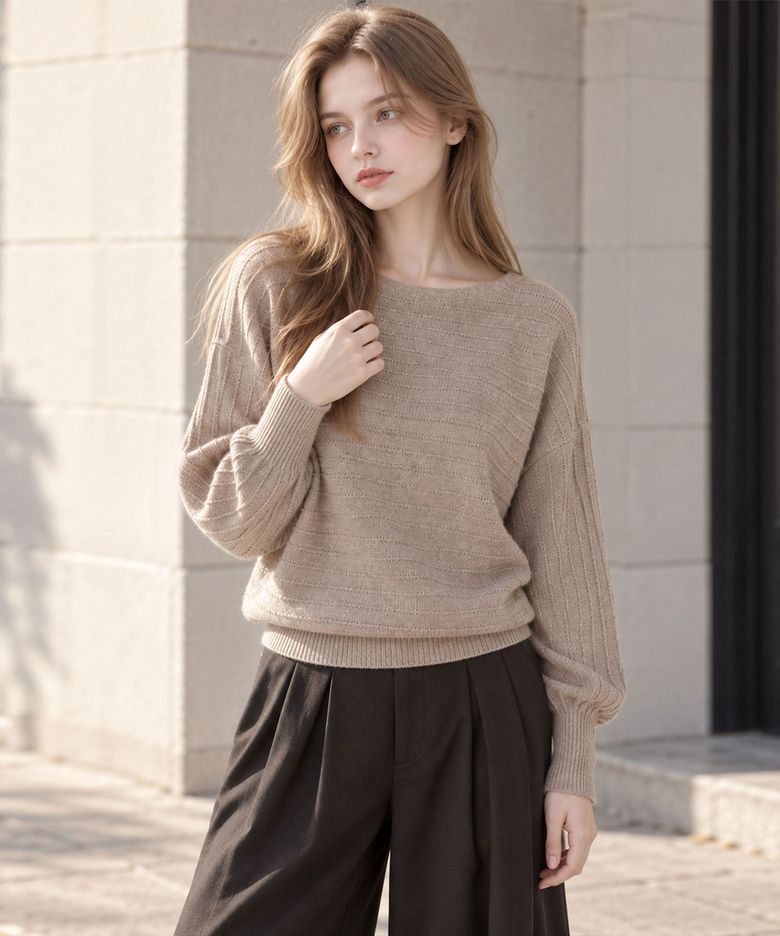 Stripe Boat neck Knitwear (7colors)