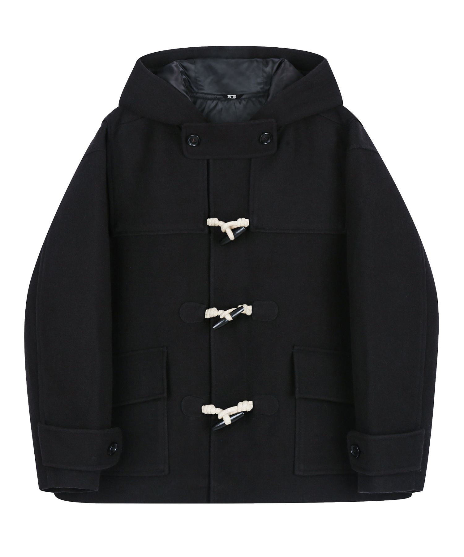 ★TRILLION★ Unisex Balmacan Duffel Long Coat BLACK MUSINSA | TRILLION Unisex Balmacan Duffel Short Coat (BLACK)
