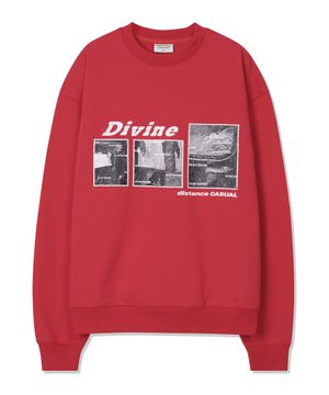 디스터번스 프레임 스웨트셔츠 [레드]