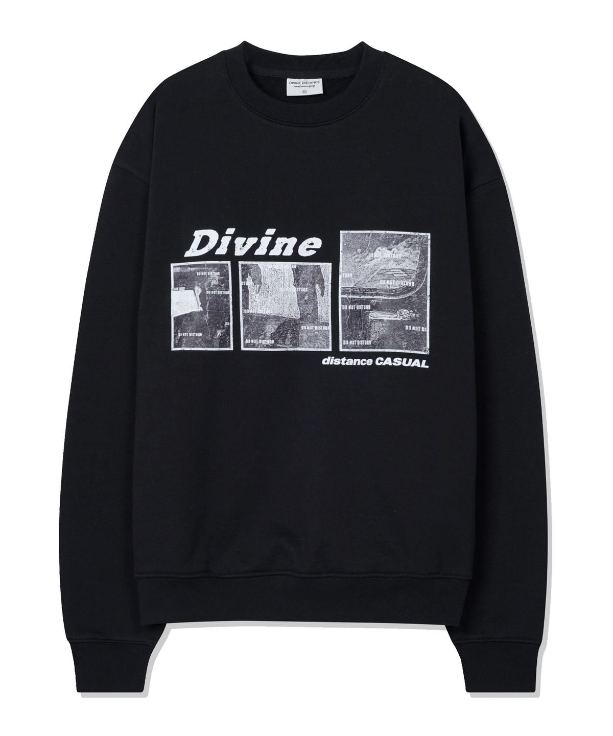 디바인디스턴스(DIVINE DISTANCE) 디스터번스 프레임 스웨트셔츠 [블랙]