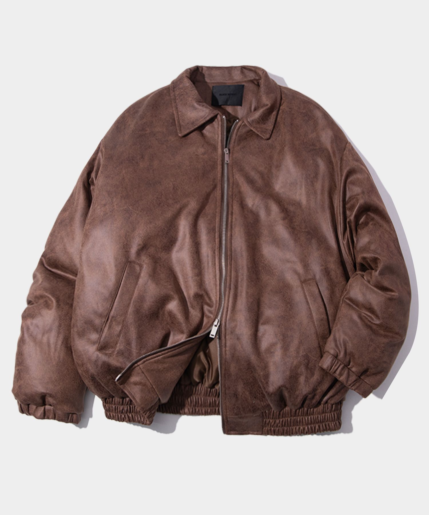ブルゾン Vegan suede overfit minimal incision biker zip-up jacket MUSINSA | BLACK MOMENT Vegan suede overfit minimal incision