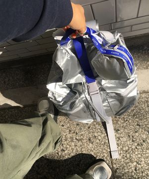 LETTERING BACKPACK - SILVER