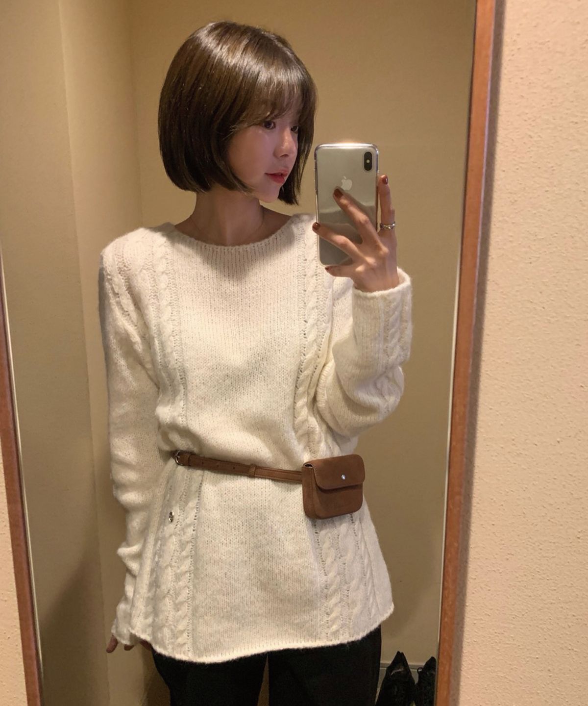썸웨어버터(SOMEWHEREBUTTER) Some Cable Long Sleeve Knit - Ivory