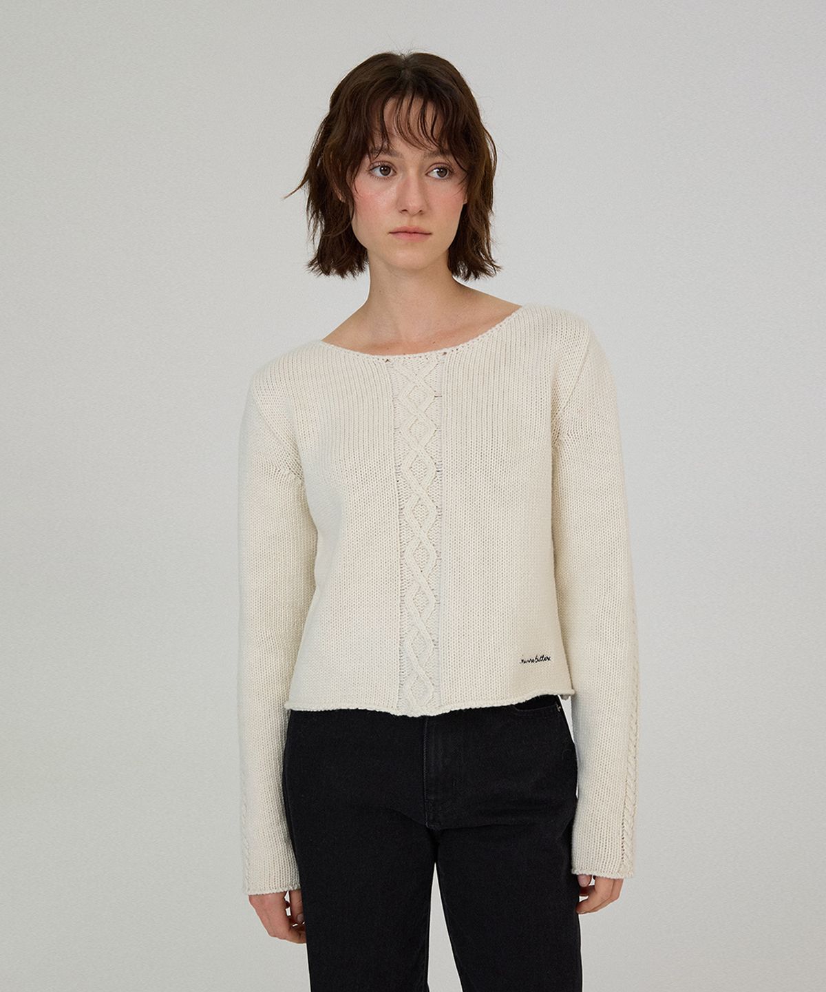 썸웨어버터(SOMEWHEREBUTTER) Poy Wool Knit - Ivory