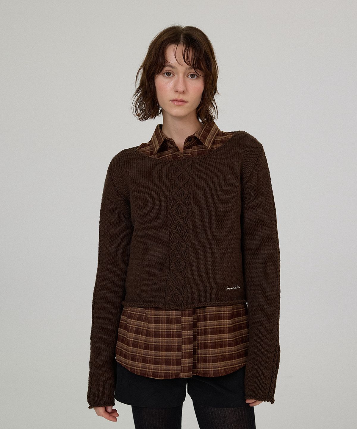 썸웨어버터(SOMEWHEREBUTTER) Poy Wool Knit - Brown