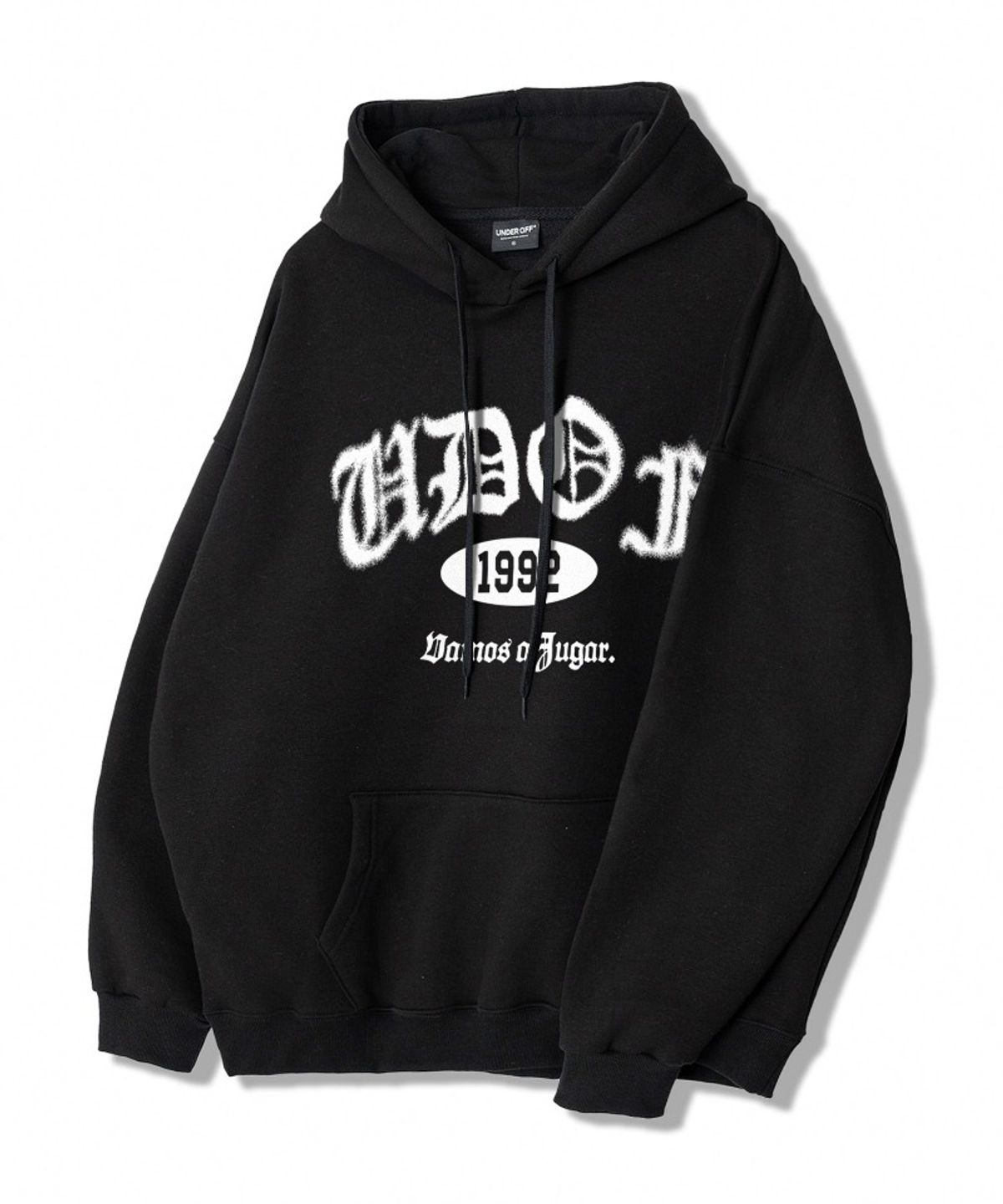 언더오프(UNDEROFF) 피치스킨 에센셜 바모스 기모 후디 블랙