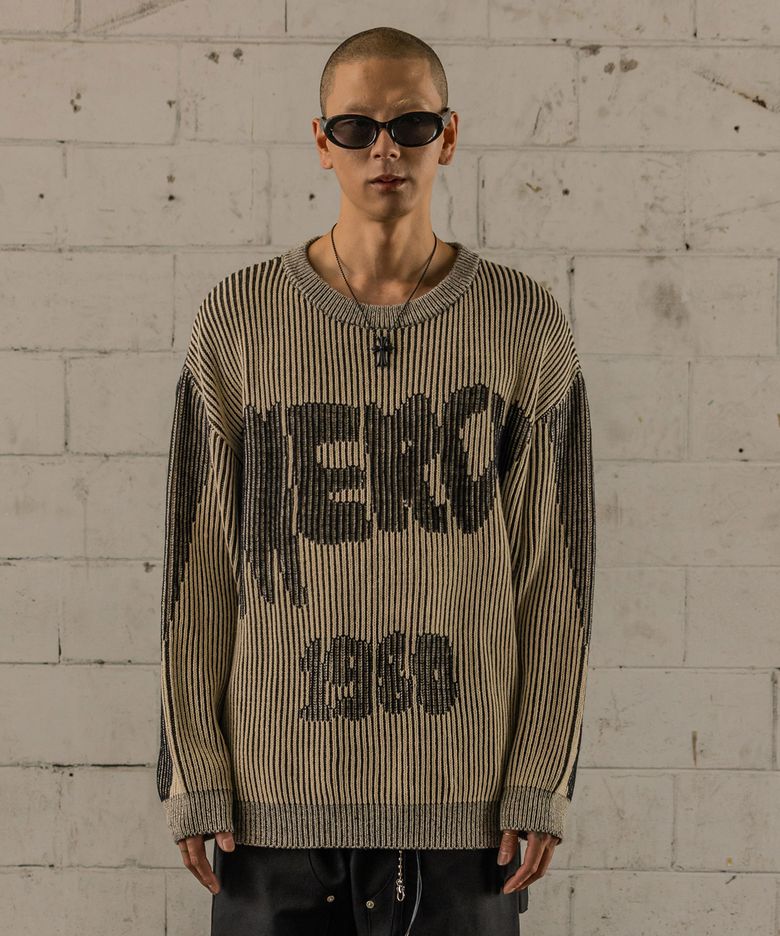BC TWO TONE JACQUARD KNIT 베이지