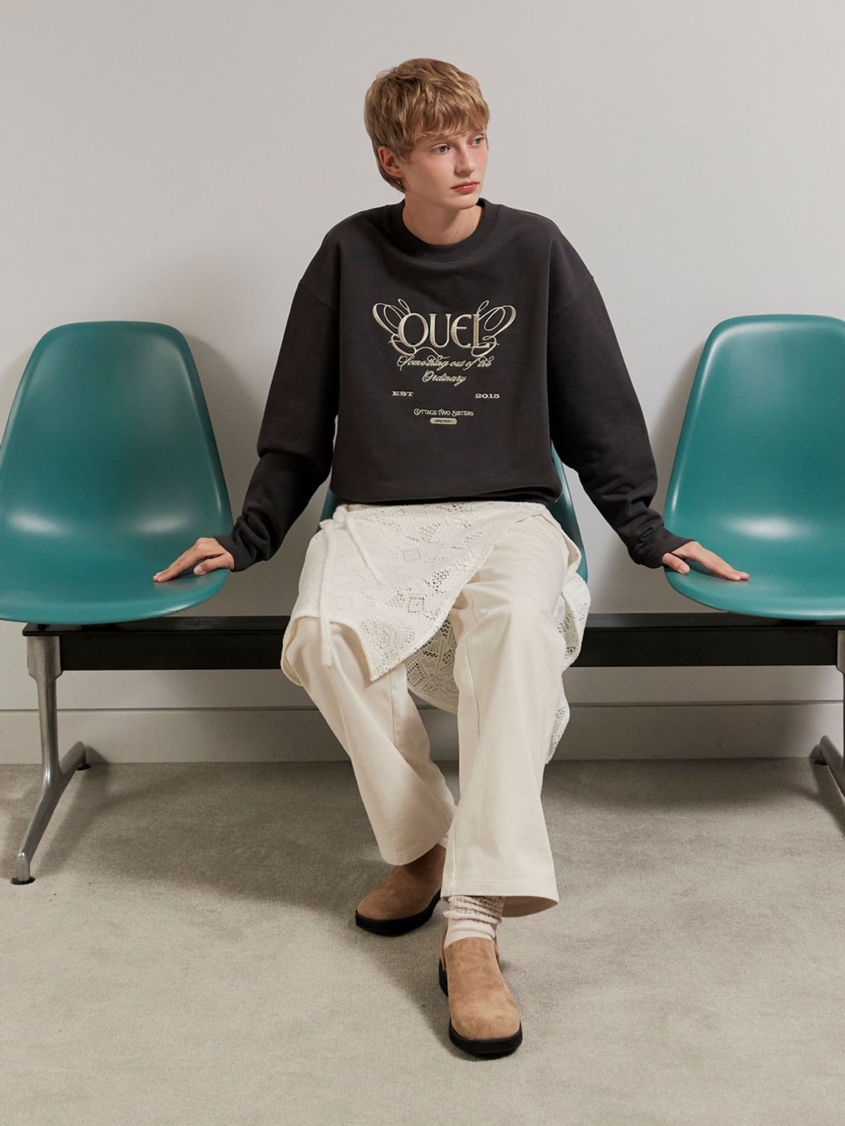 오앨(OUEL) OUEL ORDINARY SWEAT SHIRT_CHARCOAL