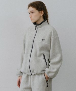 Emblem fleece zip-up