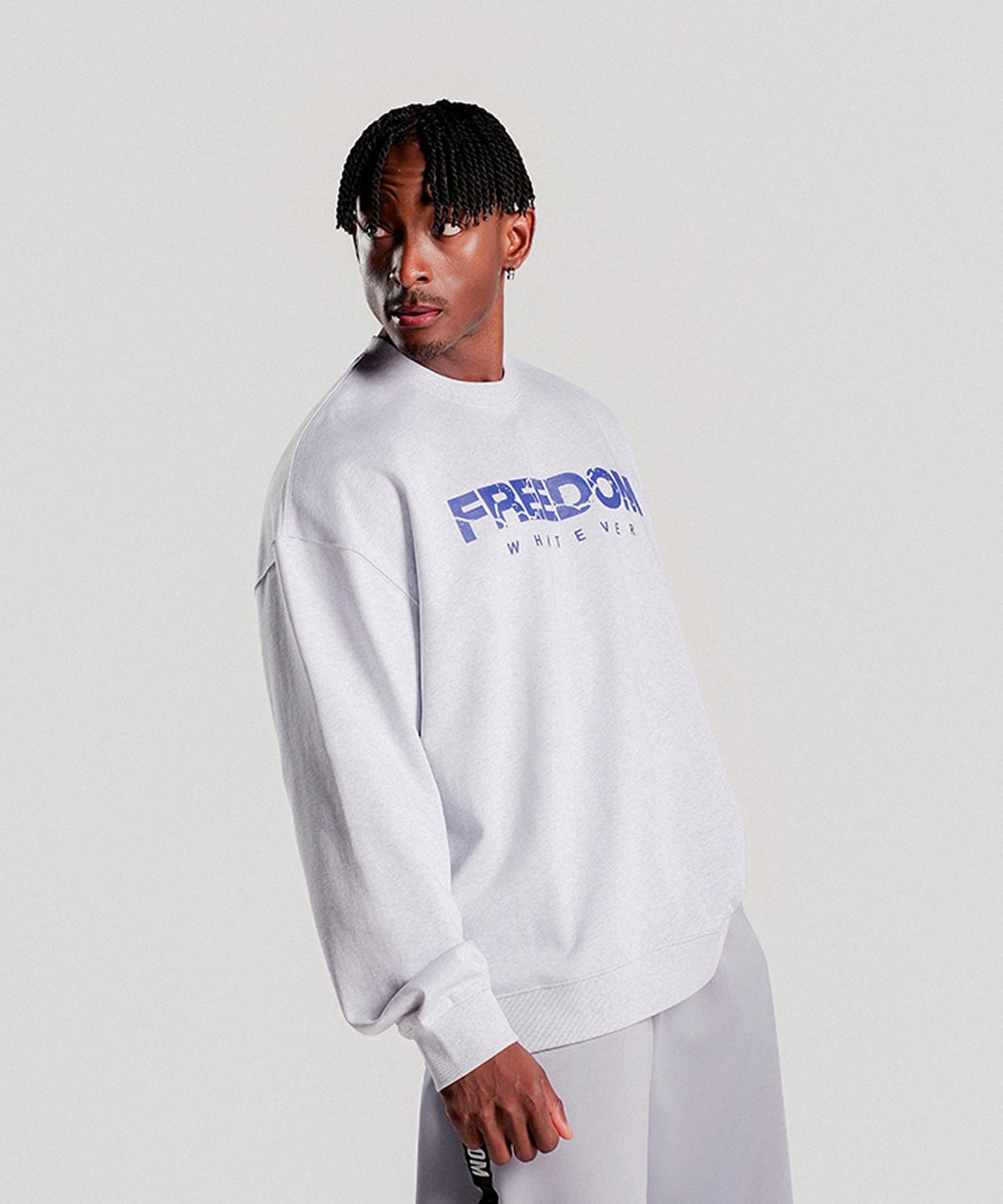 프리덤(FREEDOM) 피셔 로고 스웨트 셔츠 (멜란지)