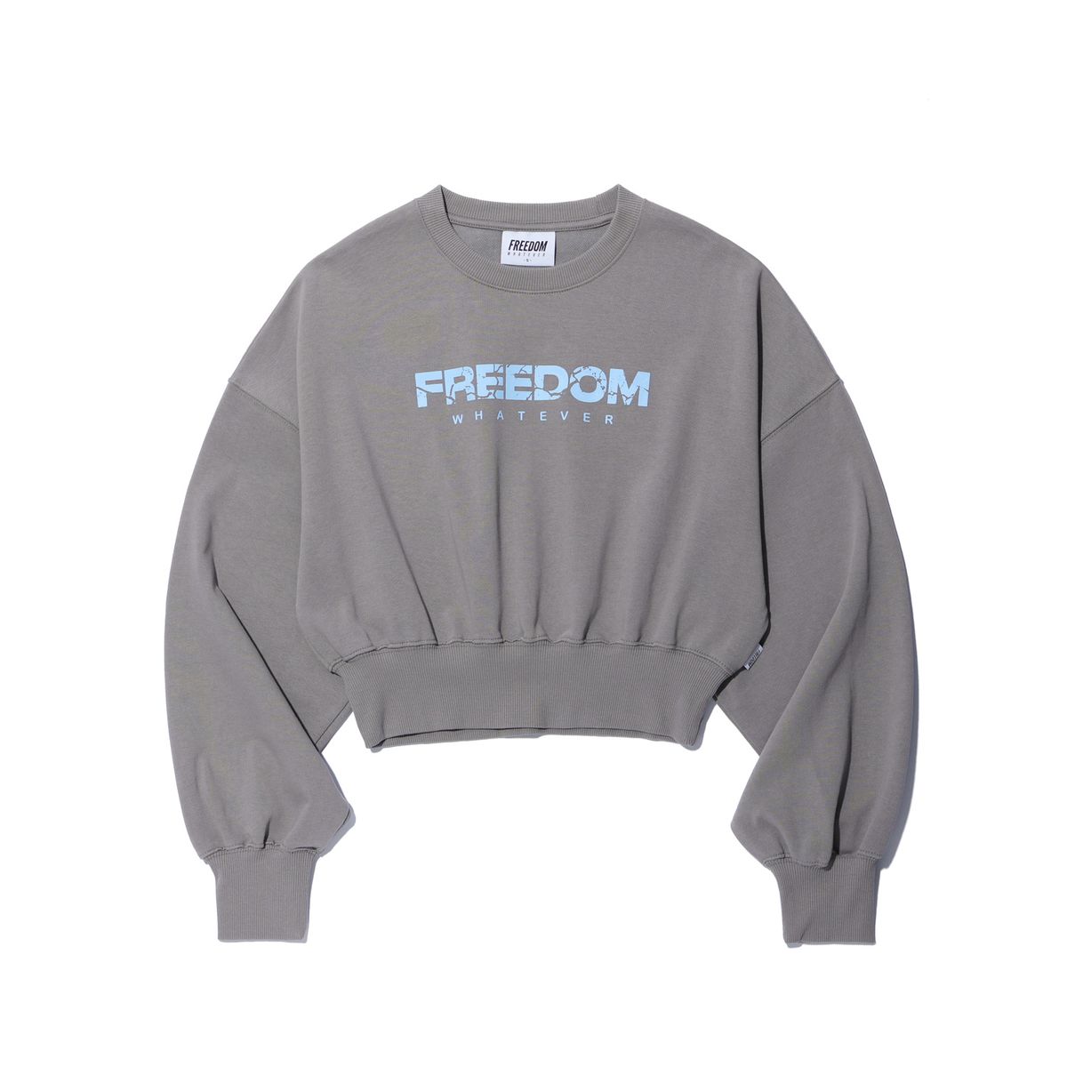 프리덤(FREEDOM) 우먼스 피셔 로고 크롭 스웨트 셔츠 (그레이)