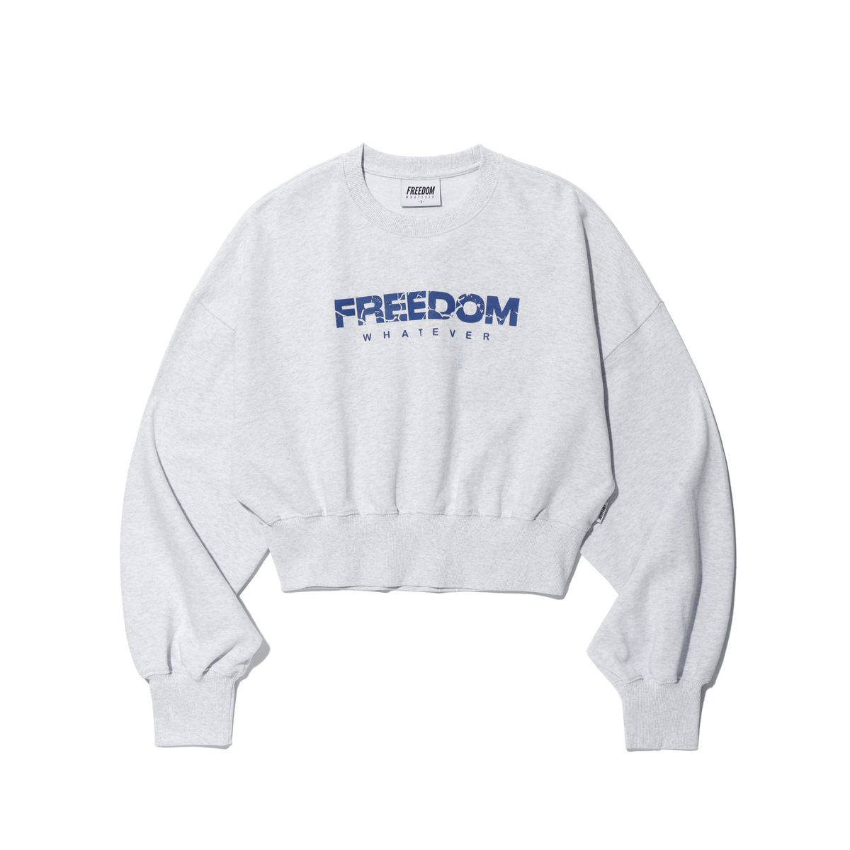 프리덤(FREEDOM) 우먼스 피셔 로고 크롭 스웨트 셔츠 (멜란지)