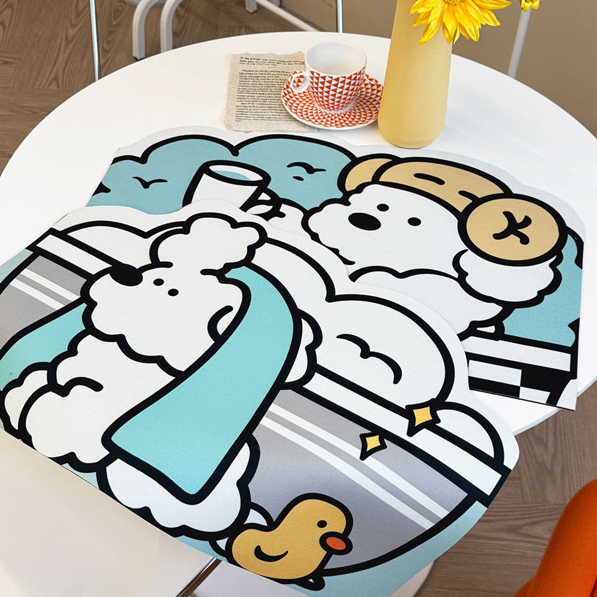 포시즌데코(4SEASONDECO) 테디2 강아지 규조토 발매트