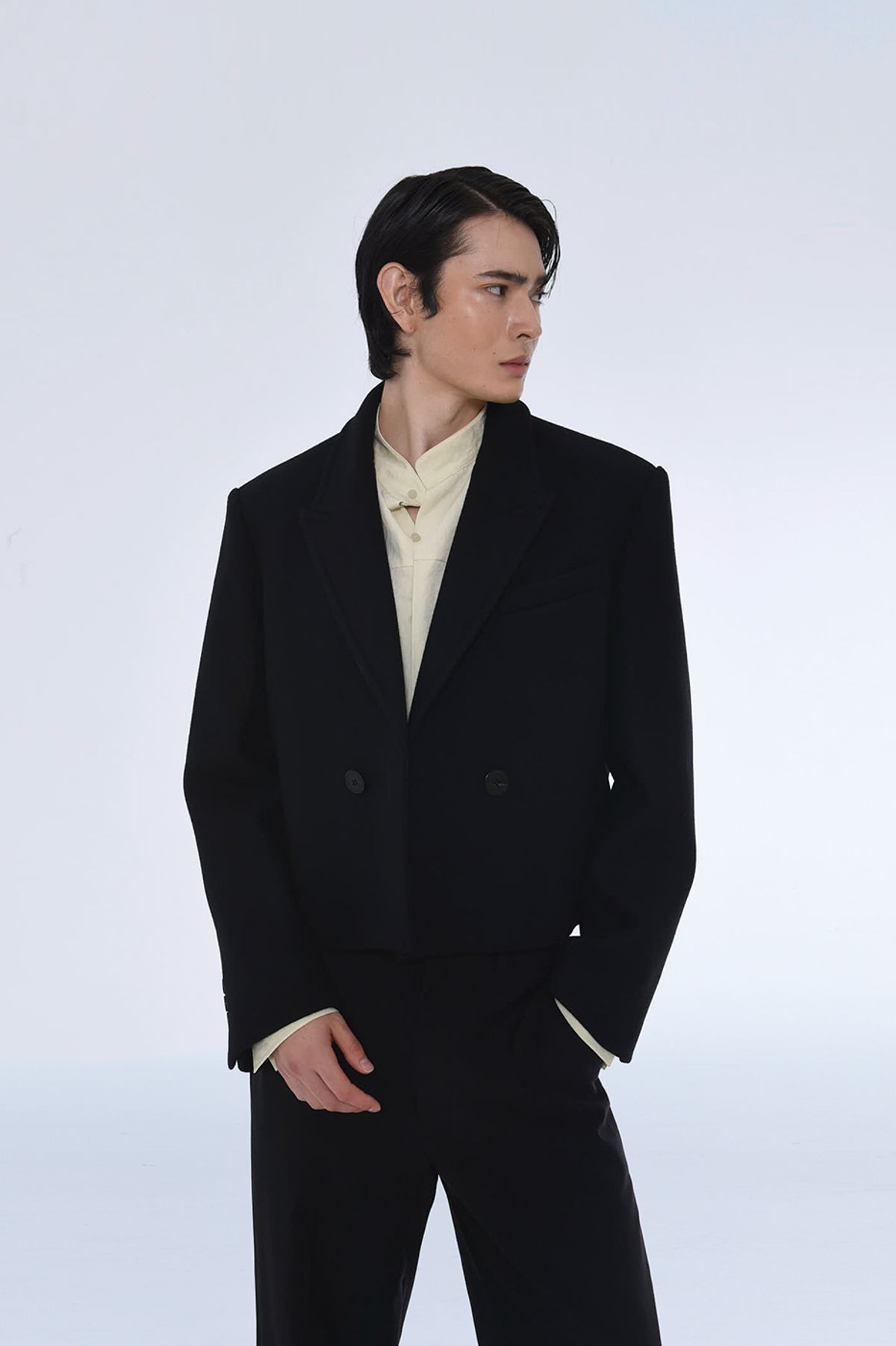 더발론(THE BALLON) DOUBLE BREASTED CROPPED WOOL COAT