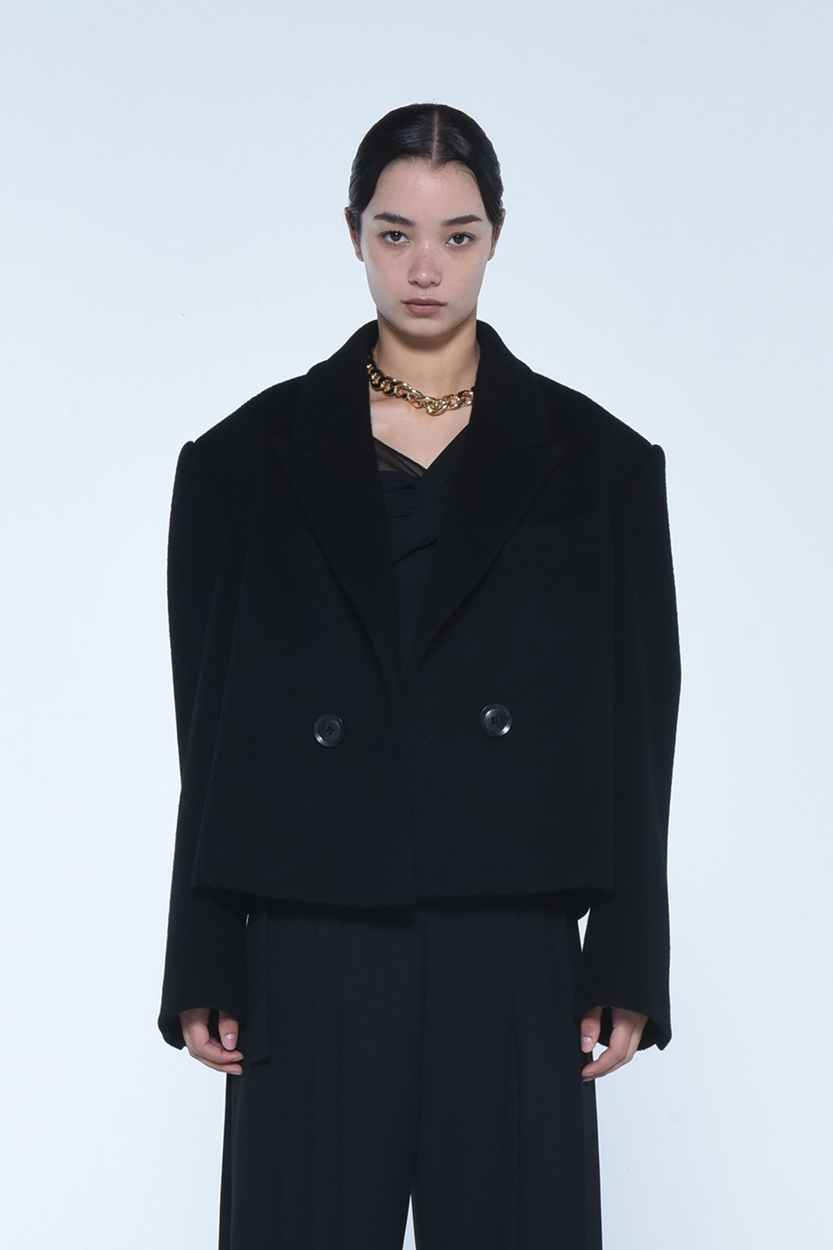 더발론(THE BALLON) DOUBLE BREASTED CROPPED WOOL COAT_UNISEX