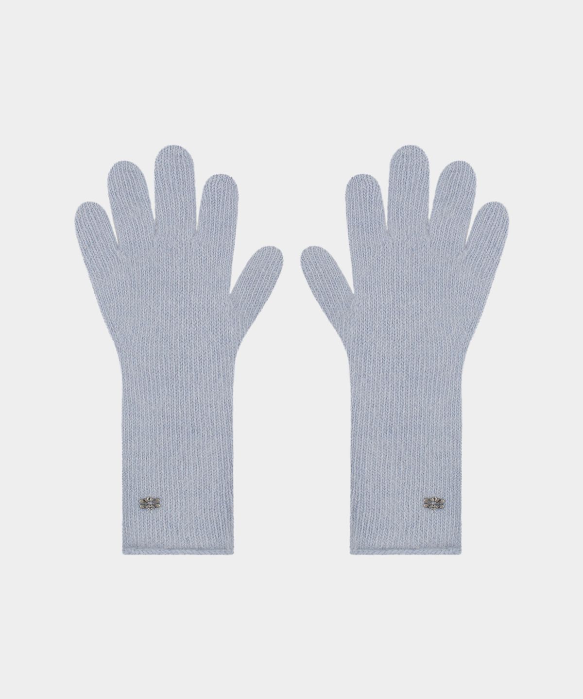 키시닝(KISYNING) Angora Finger Hole Long Gloves (Light blue)