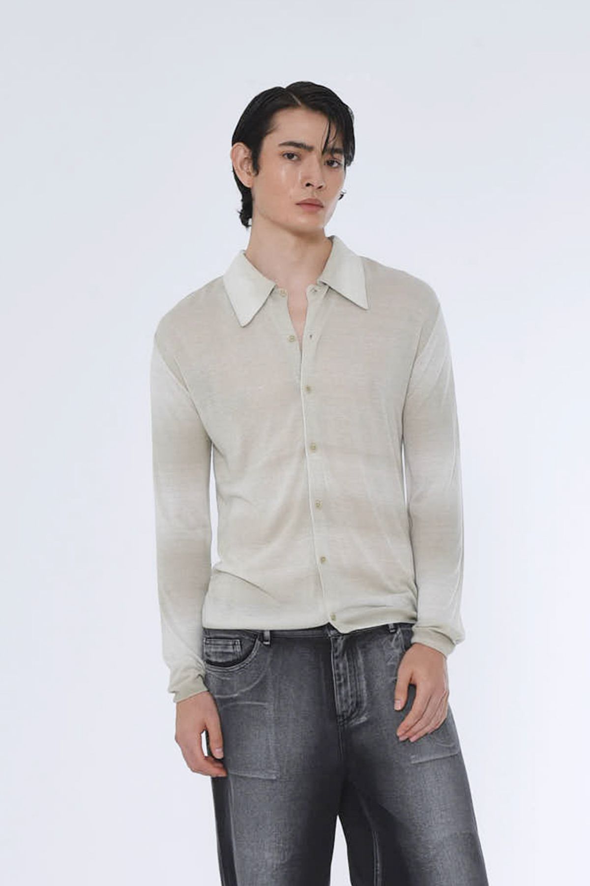 더발론(THE BALLON) MENS SPREAD COLLAR CARDIGAN