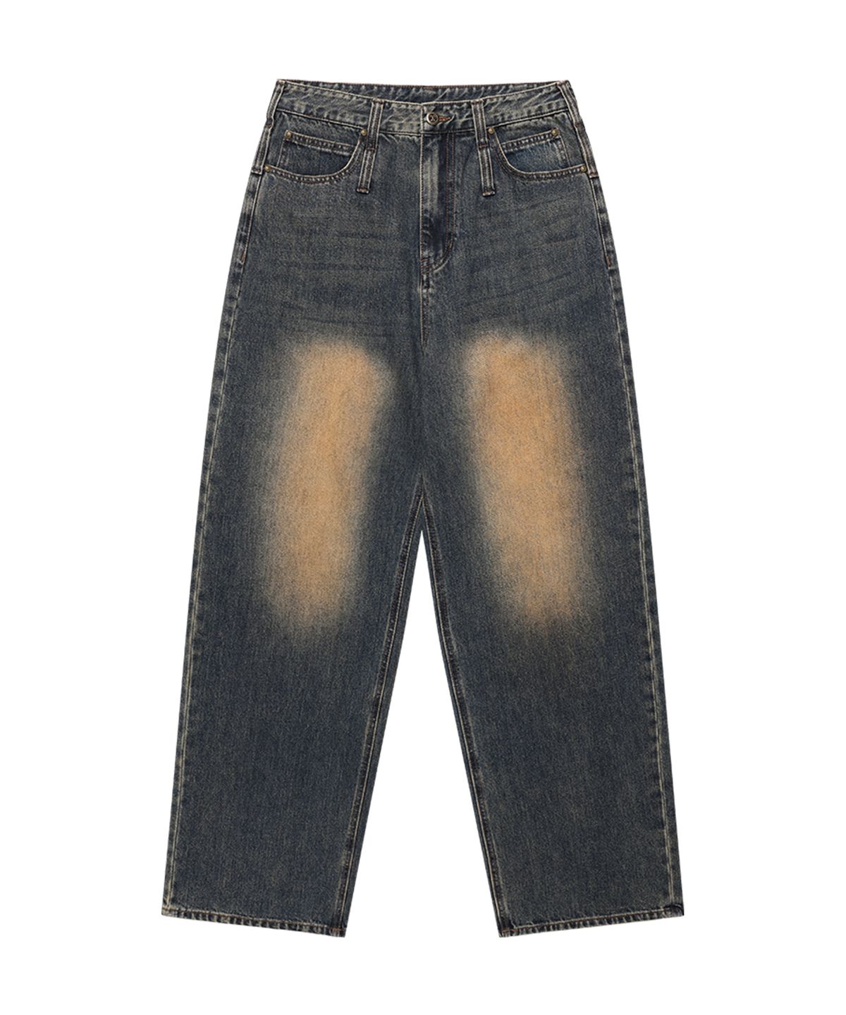 웨슬리 휴스턴(WESLEYHYUSTON) DOUBLE BELT LOOP WIDE DENIM PANTS BROWN
