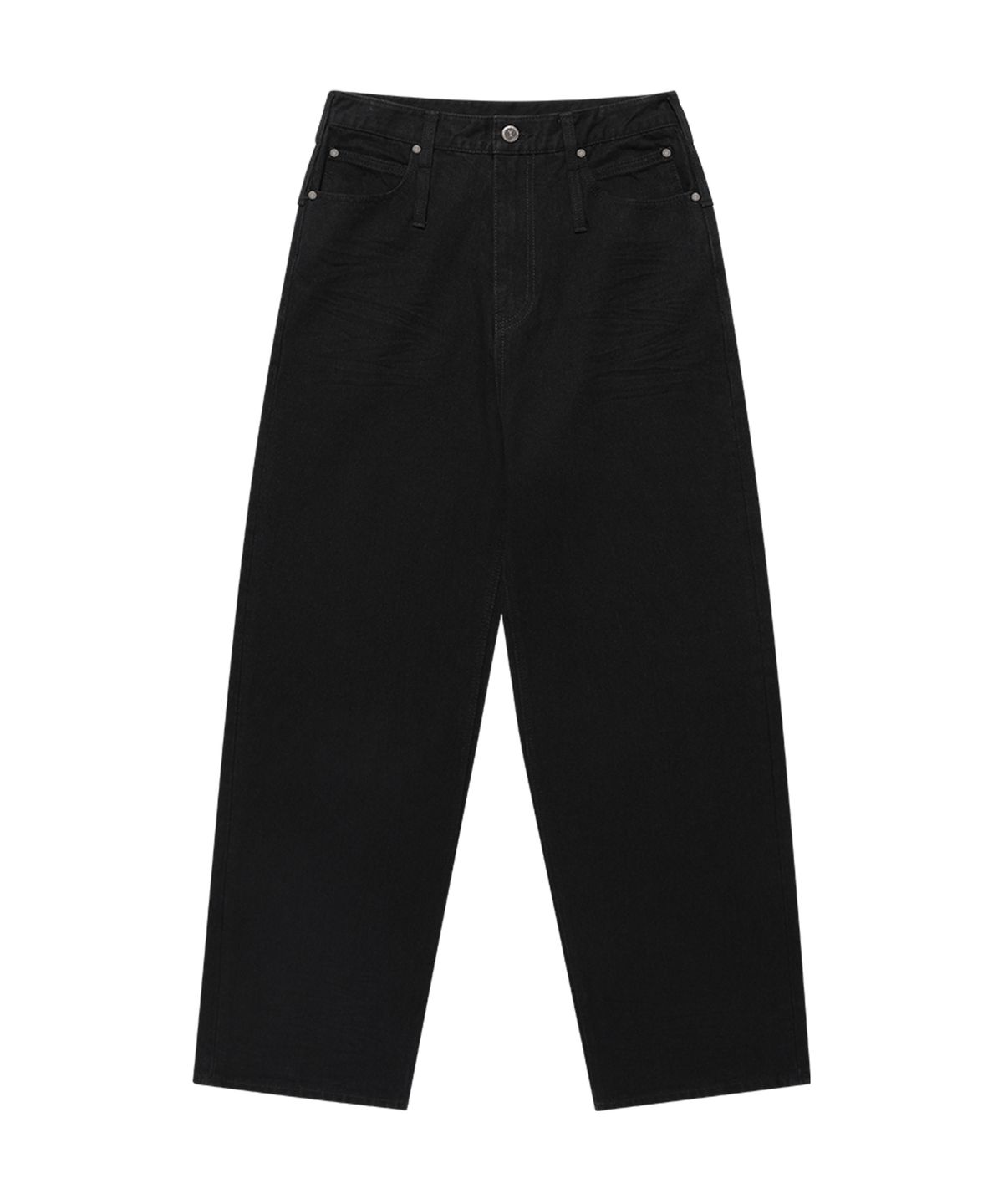 웨슬리 휴스턴(WESLEYHYUSTON) DOUBLE BELT LOOP WIDE DENIM PANTS BLACK