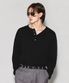 DEEP DYEING HENLEY NECK LONG SLEEVE BLACK